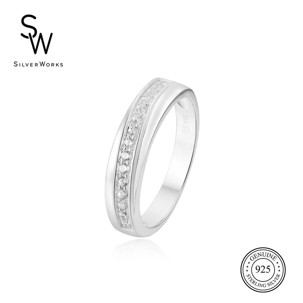 Kaia 925 Sterling Silver Eternity Band Ring | SilverWorks